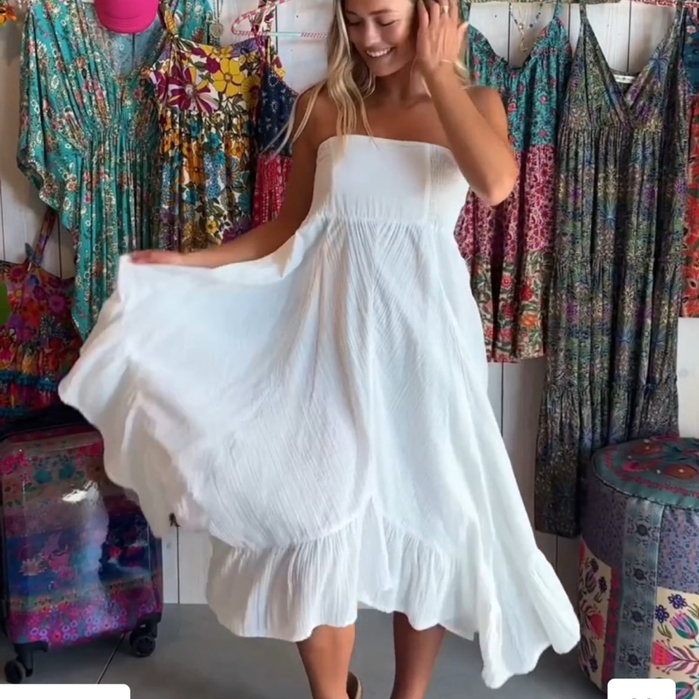 NATURAL LIFE Feelin' Alive White Cotton Convertible Boho Midi Skirt—NWT--L - Picture 5 of 13